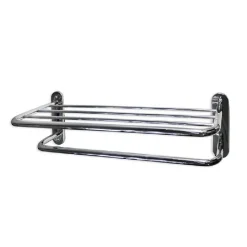 MENSOLA PORTASCIUGAMANI DA BAGNO DOPPIO RIPIANO PORTA ASCIUGAMANI ACCIAIO 52818