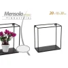 MENSOLA QUADRATA BACHECA PARETE METALLO NERO 20X10X20CM SERIE INDUSTRIAL 822230