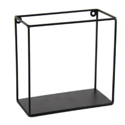 MENSOLA QUADRATA BACHECA PARETE METALLO NERO 20X10X20CM SERIE INDUSTRIAL 822230