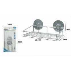 MENSOLA RETTANGOLARE PORTAOGGETTI ACCESSORIO BAGNO MONTAGGIO CON BIADESIVO 79844