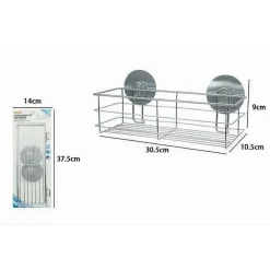 MENSOLA RETTANGOLARE PORTA OGGETTI ACCESSORI BAGNO MONTAGGIO CON BIADESIVO 79842