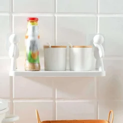 MENSOLA RIPIANO MULTIUSO PORTA OGGETTI FISSAGGIO CON ADESIVO PER BAGNO CUCINA