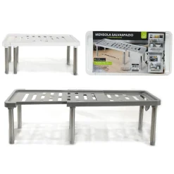 MENSOLA SALVASPAZIO IN POLIPROPILENE ESTENSIBILE 34,8-61CM IMPILABILE ACCESSORIO CUCINA