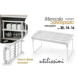 MENSOLA SALVASPAZIO ORGANIZER CUCINA ARMADIO CASSETTI BIANCA 30X14X16CM 839184