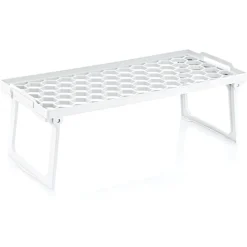 MENSOLA SALVASPAZIO PIEGHEVOLE IMPILABILE BIANCA 13X30CM BASE TRAFORATA PIEDI CHIUDIBILI