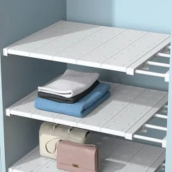 MENSOLA SCAFFALE ESPANDIBILE PER ARMADIO CUCINA BAGNO LARGHEZZA 24CM REGOLABILE 48-80CM