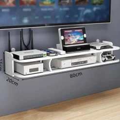 MENSOLA SOSPESA A PARETE SCAFFALE CON DIVISORIO WPC PORTAOGGETTI TOP BOX ARREDO