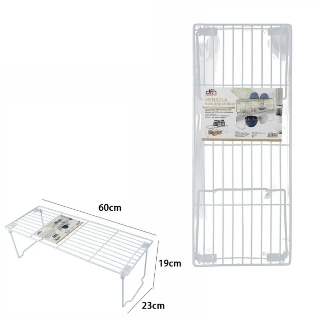 MENSOLA SOVRAPPONIBILE SALVASPAZIO ORGANIZER CUCINA ARMADIO MOBILI RIPIANO 60 CM