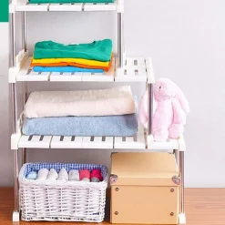 MENSOLA SOVRAPPONIBILE SALVASPAZIO ORGANIZER IMPILABILE ARMADIO MOBILI 65x24x30