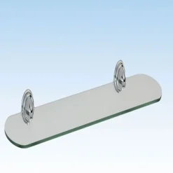 MENSOLA VETRO BAGNO ACCIAIO SATINATO FISSAGGIO A PARETE MURO ELLITTICA