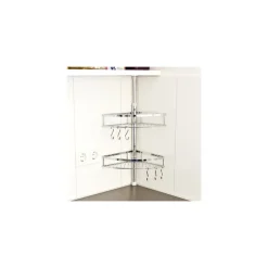 MENSOLE AD ANGOLO ALPINA CUCINA CON BARRA TELESCOPICA + 6 GANCI MENSOLA SCAFFALE