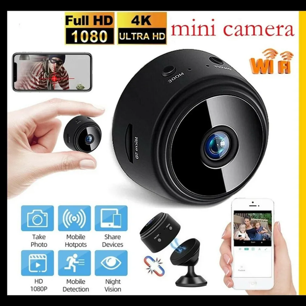 MICRO CAMERA 1080P HD WIFI MINI IP TELECAMERA NASCOSTA VIDEOCAMERA MAGNETICA A9