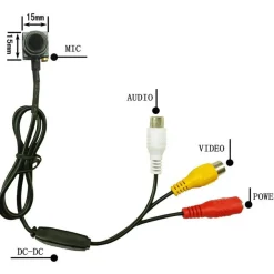 MICRO TELECAMERA MINI CAMERA A COLORI CAM SPIA SPY CON MICROFONO PER AUDIO