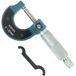 MICROMETRO SPESSIMETRO CENTESIMALE ANALOGICO ACCIAIO PER ESTERNI 0-25mm 0.01 mm