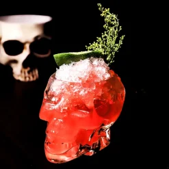 MINI BICCHIERE IN VETRO A FORMA DI TESCHIO PER SHOT CICHHETTO ALCOLICI BARMAN