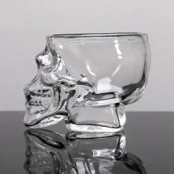 MINI BICCHIERE IN VETRO A FORMA DI TESCHIO PER SHOT CICHHETTO ALCOLICI BARMAN