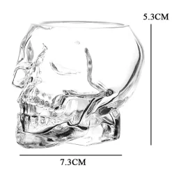 MINI BICCHIERE IN VETRO A FORMA DI TESCHIO PER SHOT CICHHETTO ALCOLICI BARMAN