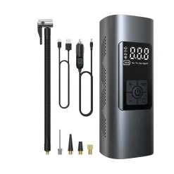 MINI COMPRESSORE AD ARIA PORTATILE GONFIATORE RICARICABILE DISPLAY LED AUTO