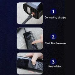 MINI COMPRESSORE POMPA AD ARIA ELETTRICA AUTO MULTIFUNZIONE TORCIA SCHERMO LCD