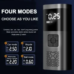 MINI COMPRESSORE POMPA AD ARIA ELETTRICA AUTO MULTIFUNZIONE TORCIA SCHERMO LCD