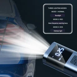 MINI COMPRESSORE POMPA AD ARIA ELETTRICA AUTO MULTIFUNZIONE TORCIA SCHERMO LCD