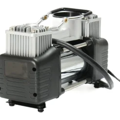 MINI COMPRESSORE PORTATILE 220 VOLT A DOPPIO CILINDRO PER AUTO MOTO + MANOMETRO