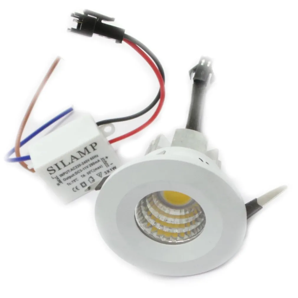 MINI FARETTO LED DA INCASSO 3W COB 40MM SPOT INCASSO MOLLA LUCE CALDA FREDDA