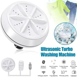 MINI LAVATRICE AD ULTRASUONI PORTATILE USB LAVAGGIO CON TURBINE DA VIAGGIO BARCA