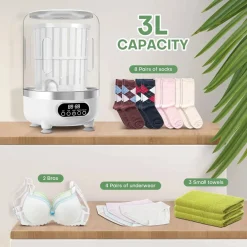 MINI LAVATRICE PORTATILE COMPATTA RICARICABILE DESIGN SENZA FILI CON CESTELLO CENTRIFUGA