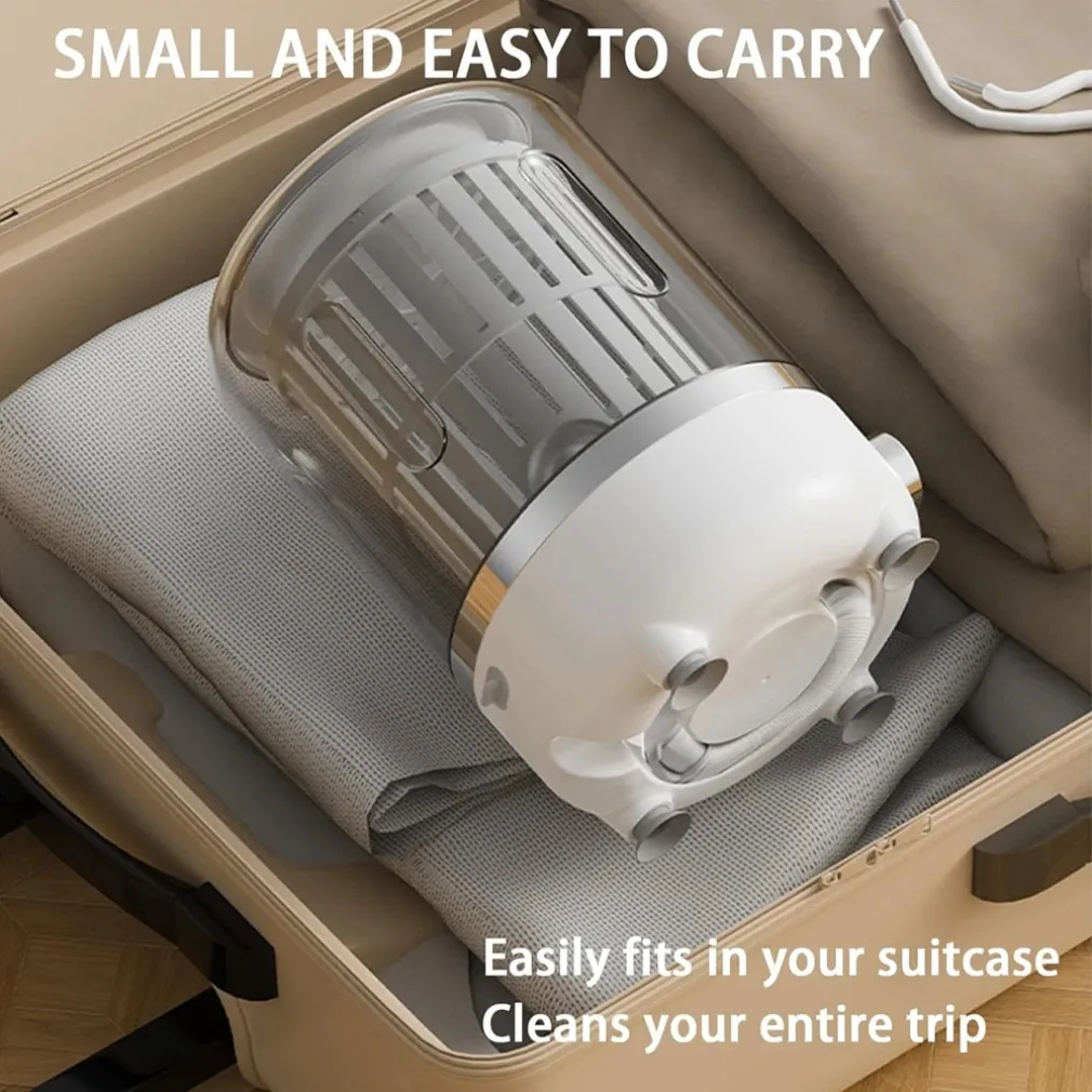 MINI LAVATRICE PORTATILE COMPATTA RICARICABILE DESIGN SENZA FILI CON CESTELLO CENTRIFUGA