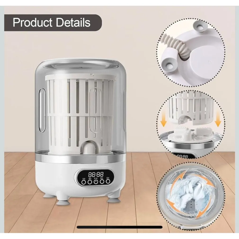 MINI LAVATRICE PORTATILE COMPATTA RICARICABILE DESIGN SENZA FILI CON CESTELLO CENTRIFUGA