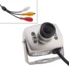 MINI MICRO TELECAMERA CAMERA A COLORI 6 LED IR RCA AUDIO VIDEO MICROFONO STAFFA