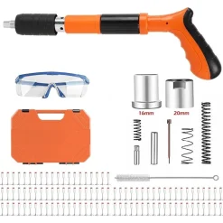 MINI PISTOLA SPARACHIODI MANUALE CON 10 CHIODI PORTATILE SILENZIATORE REGOLABILE