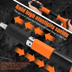 MINI PISTOLA SPARACHIODI MANUALE CON 10 CHIODI PORTATILE SILENZIATORE REGOLABILE