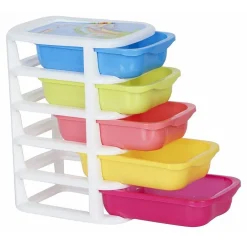 MINI SCATOLA DI STOCCAGGIO CASSETTO DESKTOP IN PLASTICA A 5 STRATI MULTICOLORE