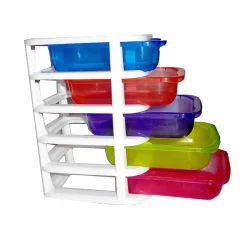 MINI SCATOLA DI STOCCAGGIO CASSETTO DESKTOP IN PLASTICA A 5 STRATI MULTICOLORE