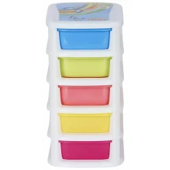 MINI SCATOLA DI STOCCAGGIO CASSETTO DESKTOP IN PLASTICA A 5 STRATI MULTICOLORE
