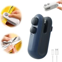 MINI SIGILLANTE 2 IN 1 USB RICARICABILE PORTATILE PER SIGILLARE SACCHETTI ALIMENTI