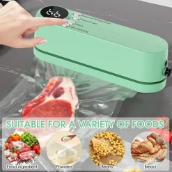 MINI SIGILLATORE PER SOTTOVUOTO 7IN1 PORTATILE 3 VELOCITÀ RICARICABILE CON 5 SACCHETTI