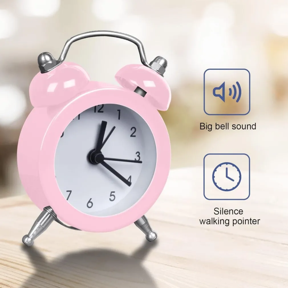 MINI SVEGLIA ANALOGICO DA TAVOLO piccola OROLOGIO ALLARME SONORO