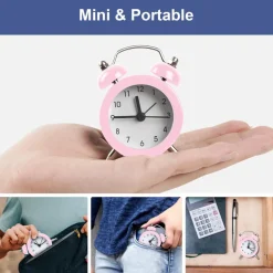 MINI SVEGLIA ANALOGICO DA TAVOLO piccola OROLOGIO ALLARME SONORO