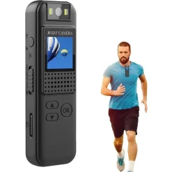 MINI TELECAMERA SPIA LCD CON LENTE GIREVOLE CON VISIONE NOTTURNA BODYCAM FULL HD