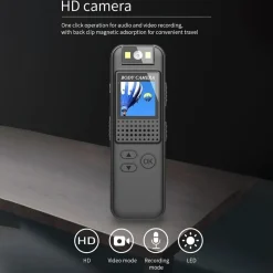 MINI TELECAMERA SPIA LCD CON LENTE GIREVOLE CON VISIONE NOTTURNA BODYCAM FULL HD