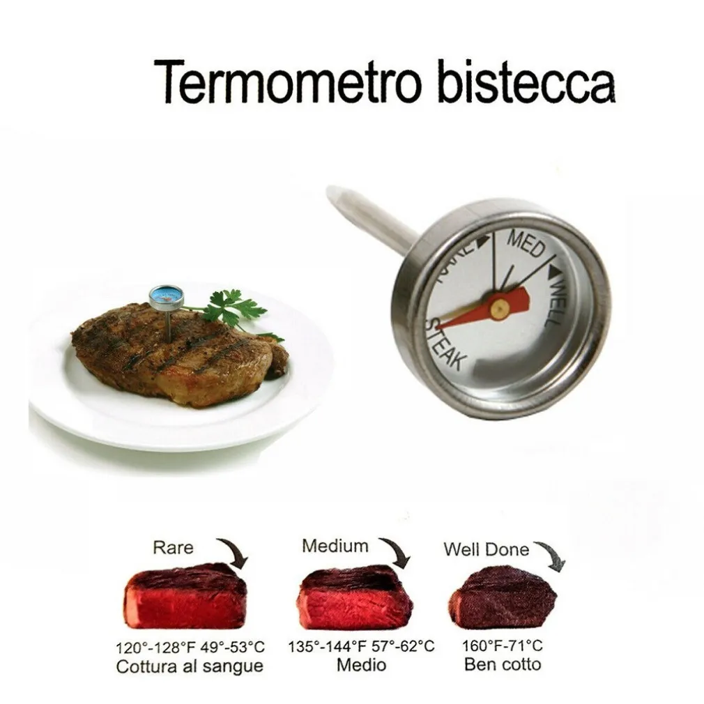 MINI TERMOMETRO PER CARNE TEMPERATURA BISTECCA ANALOGICO DA CUCINA ALIMENTI