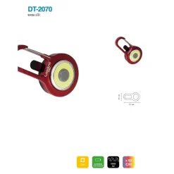 MINI TORCIA A LED COB IN ALLUMINIO TASCABILE PORTATILE IN VARI COLORI DT-2070