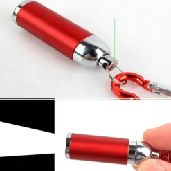 MINI TORCIA PORTA CHIAVE IN ALLUMINIO LUCE BIANCA 1 LED 1,5 X 5,5 CM