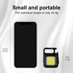 MINI TORCIA PORTATILE COB RICARICABILE PORTACHIAVI MULTIFUNZIONE EMERGENZA PESCA