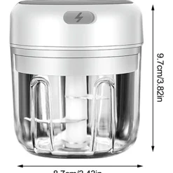 MINI TRITURATORE A BATTERIE PER AGLIO ZENZERO PEPERONCINO RICARICABILE USB 250ML