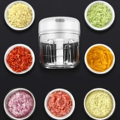 MINI TRITURATORE A BATTERIE PER AGLIO ZENZERO PEPERONCINO RICARICABILE USB 250ML