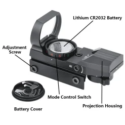 MIRINO OLOGRAFICO DI PRECISIONE PER FUCILE OTTICA CON RETICOLO ROSSO E VERDE